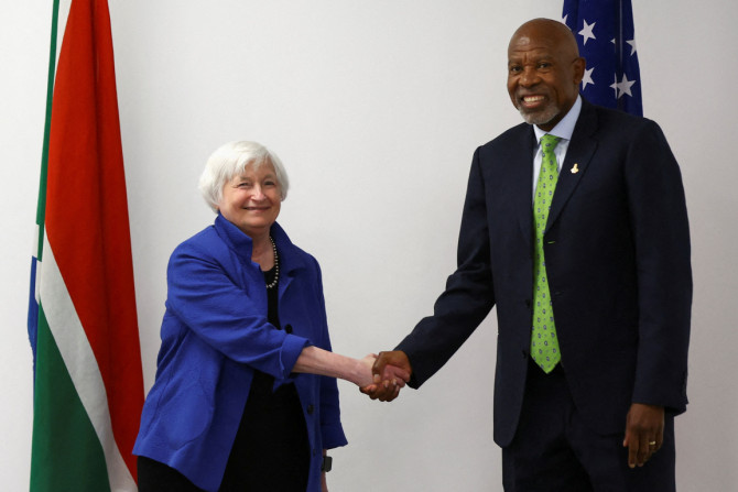 La secrétaire américaine au Trésor, Janet Yellen, en visite en Afrique du Sud