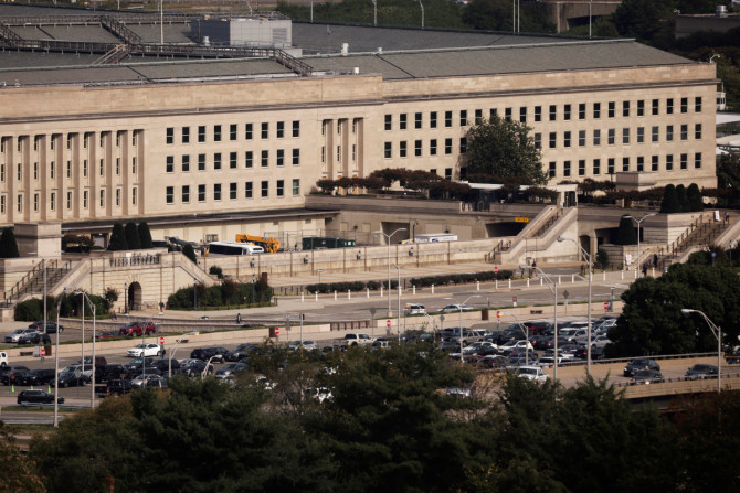 Le bâtiment du Pentagone est vu à Arlington, Virginie, États-Unis