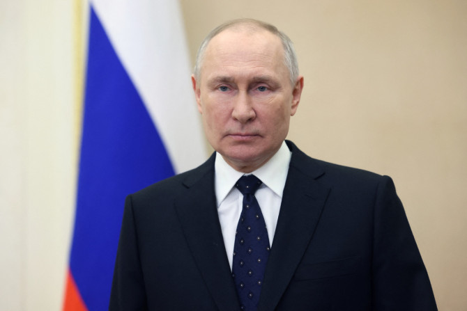 Le président russe Vladimir Poutine prononce son discours dédié à la Journée du défenseur de la patrie à Moscou