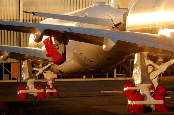 Un avion de 350 passagers est vu stationné à l&#39;usine Airbus de Blagnac près de Toulouse