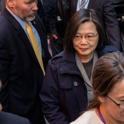 Le président taïwanais Tsai Ing-wen part à l&#39;hôtel Lotte à Manhattan à New York