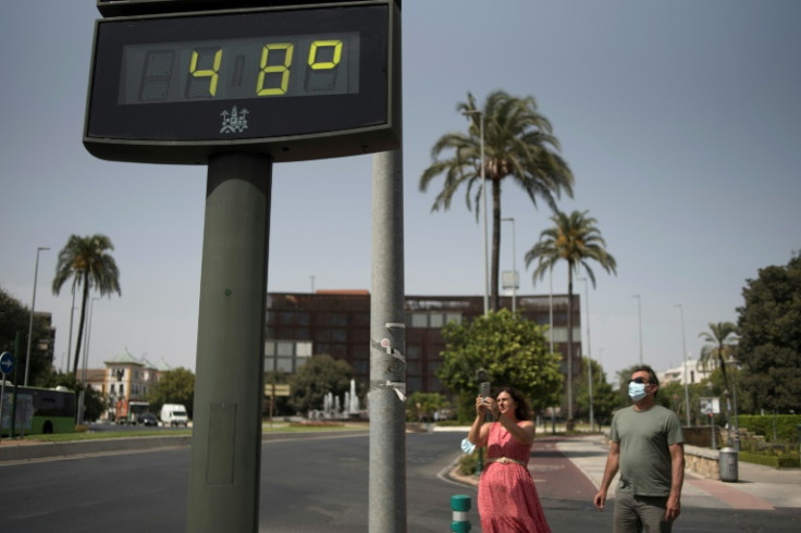 Un thermomètre de rue lors d&#39;une canicule à Cordoue, en Espagne, le 13 août 2021