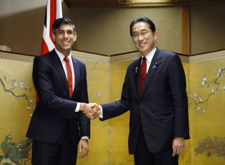 Le Premier ministre britannique Rishi Sunak tient une réunion bilatérale avec le Premier ministre japonais Fumio Kishida en marge du sommet des dirigeants du G7 à Hiroshima