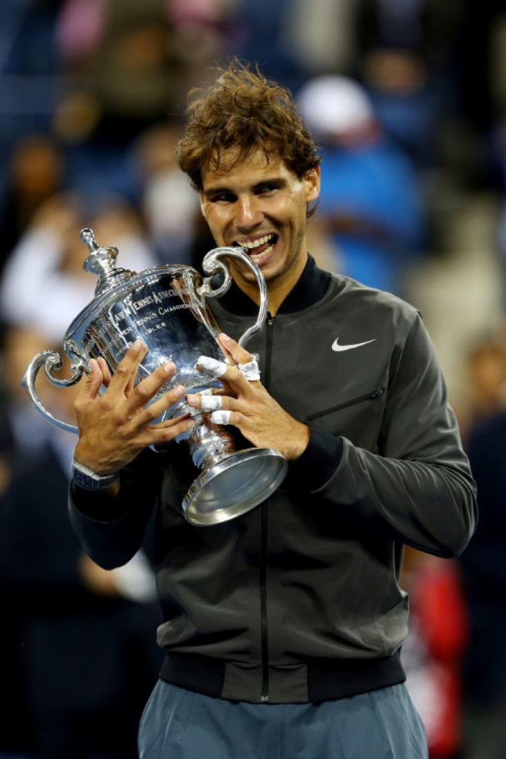 Rafael Nadal célèbre sa victoire à l&#39;US Open 2013