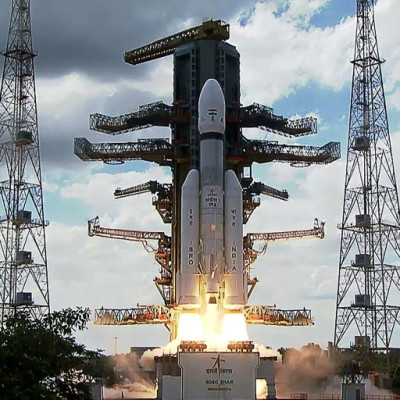Une fusée de l&#39;Organisation indienne de recherche spatiale transportant le vaisseau spatial Chandrayaan-3 décolle le 14 juillet 2023.