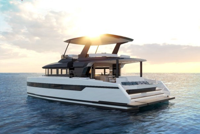 Yacht catamaran électrique solaire