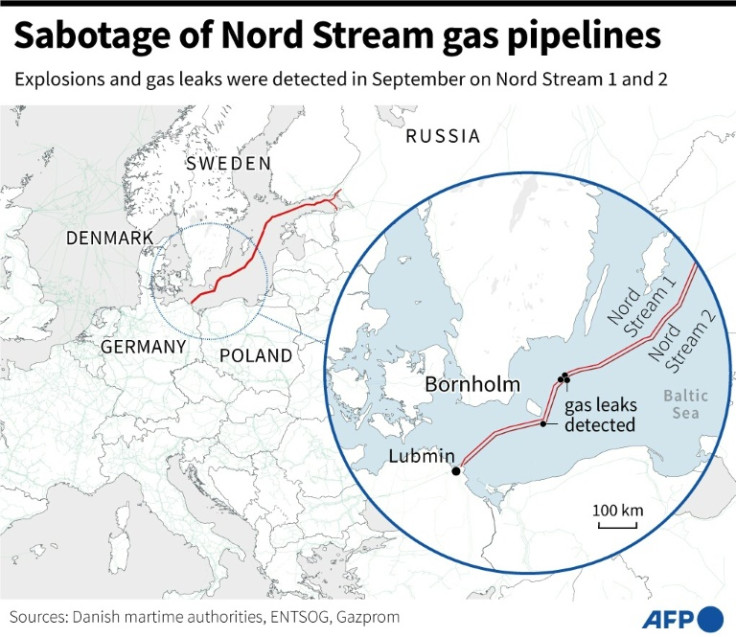 Carte montrant l&#39;emplacement des explosions de Nordstream