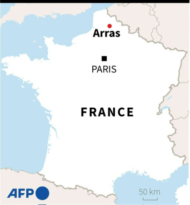 Carte localisant Arras dans le nord de la France