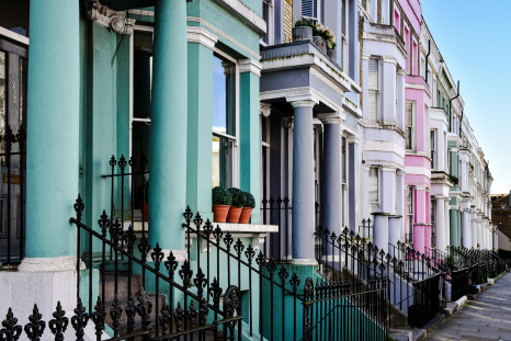 Maisons colorées à Notting Hill, Londres, Angleterre, Royaume-Uni
